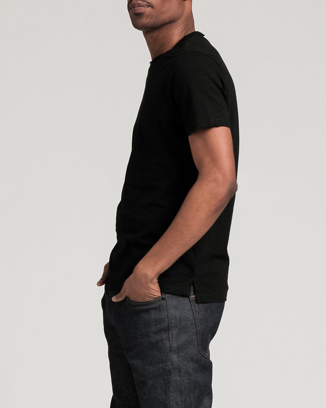 Roll Neck Tee - Color: Black | Black