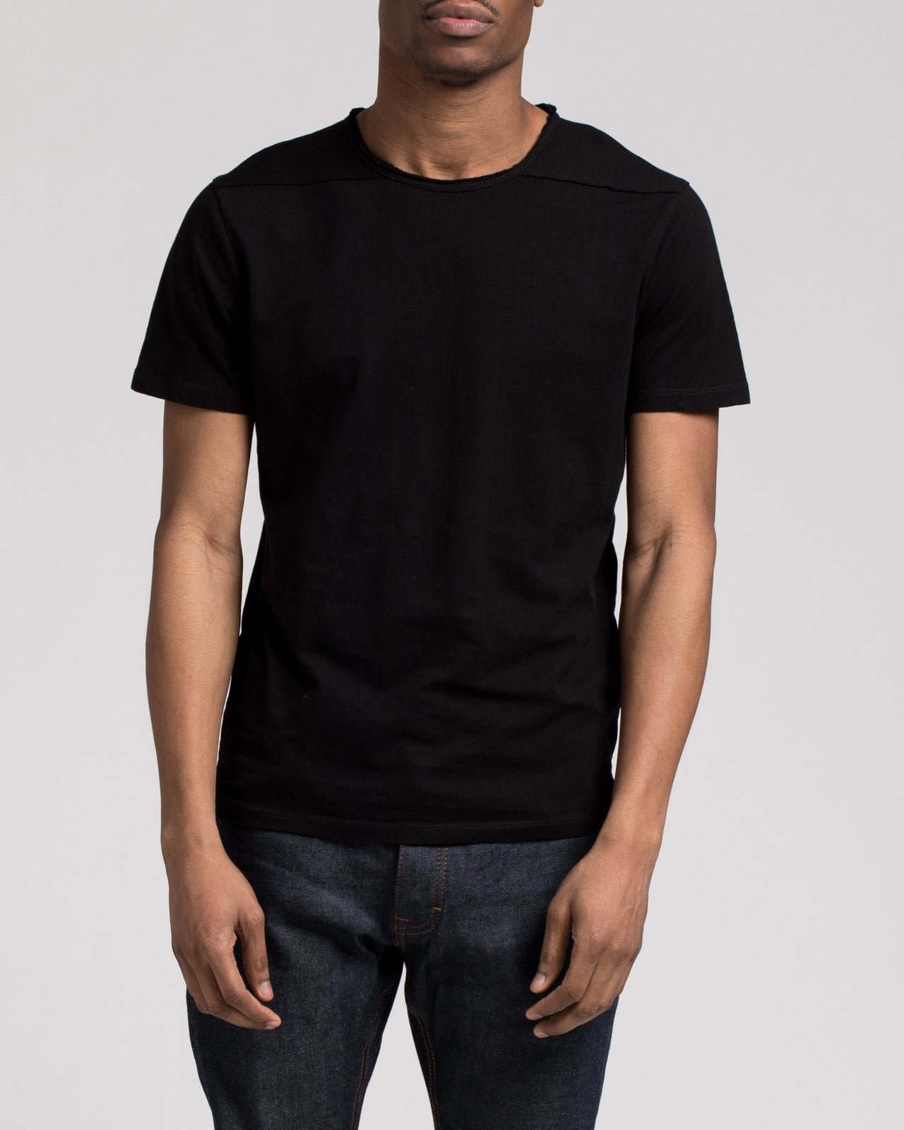 Roll Neck Tee - Color: Black | Black