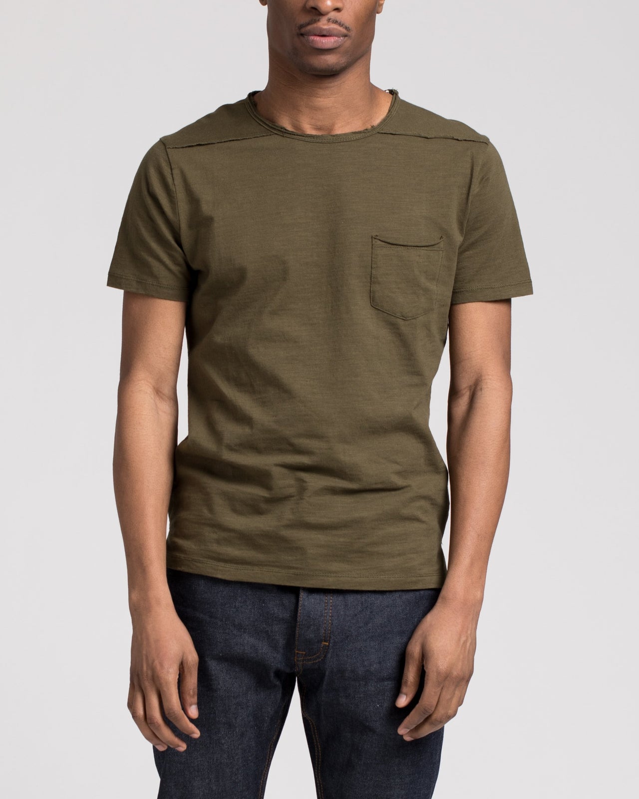 Roll Neck Tee - Color: Olive | Green