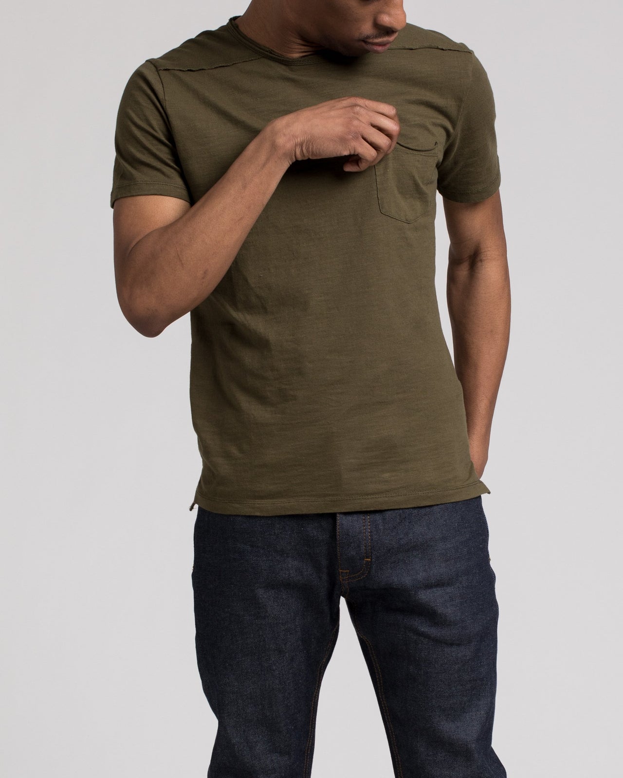 Roll Neck Tee - Color: Olive | Green