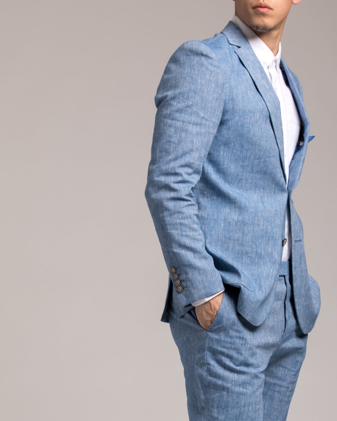 Dover Notch Jacket - Color: Light Blue Chambray | Blue