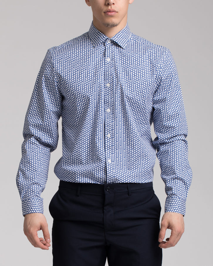 Blue Cherry Dress Shirt