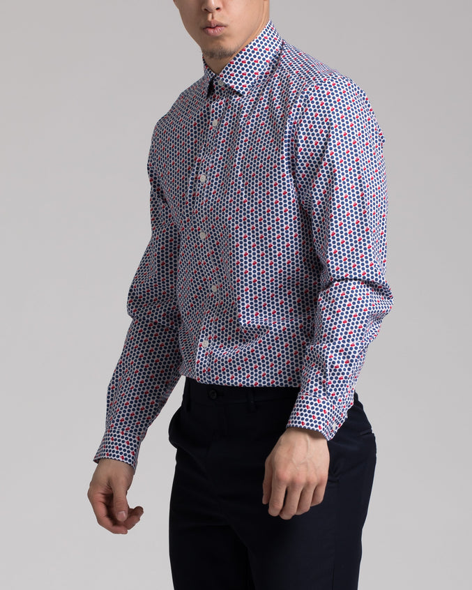 Cherry Pop Dress Shirt - Color: Red White & Blue | Blue