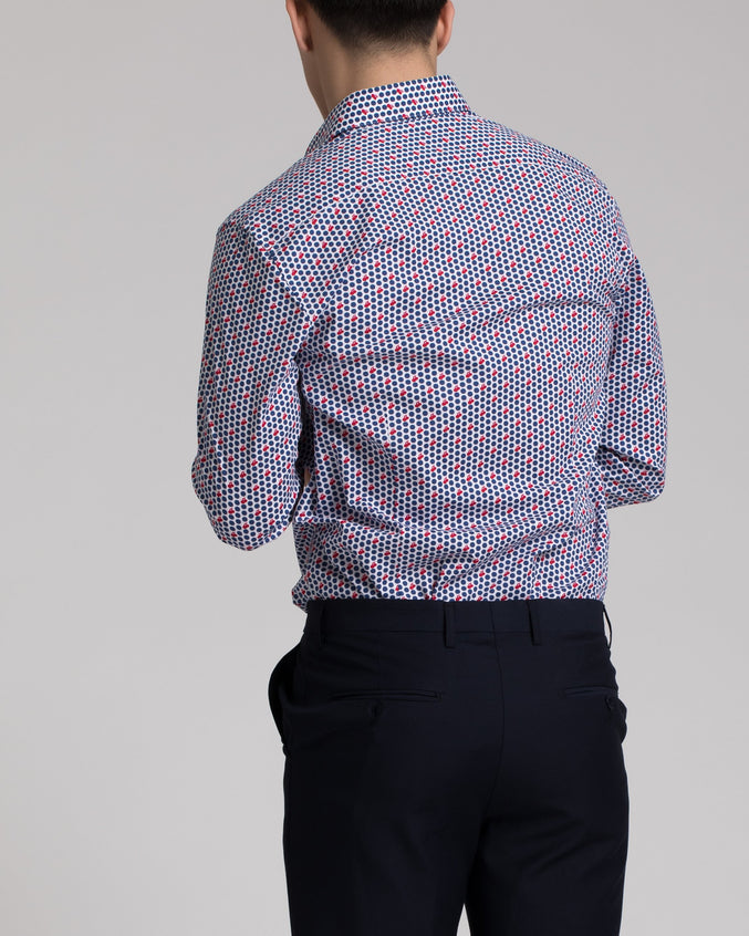 Cherry Pop Dress Shirt - Color: Red White & Blue | Blue