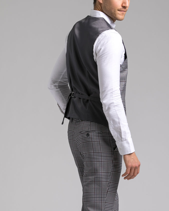 Dorsia Suit Jacket - Color: Grey Burgundy Plaid | Gray