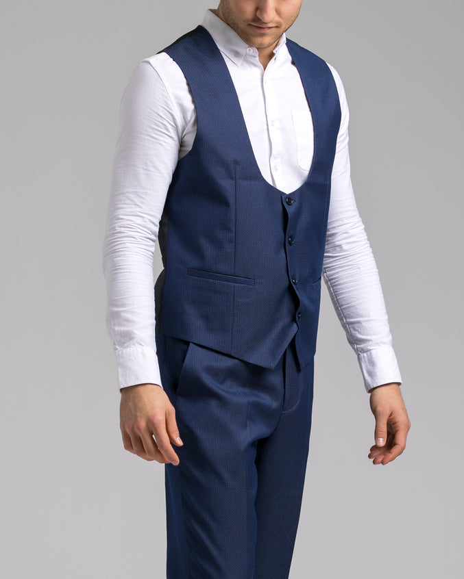 Dorsia Suit Jacket - Color: Sharkskin Blue | Blue