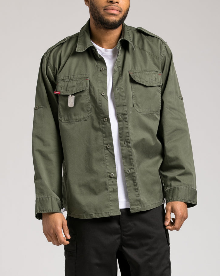 Vintage Olive Drab Fatigue Shirt