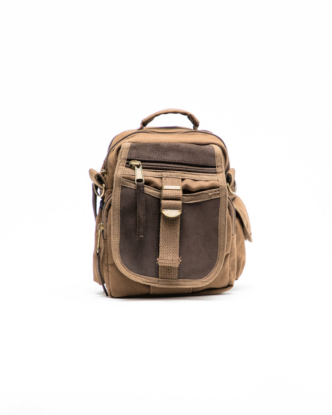 Travell Shoulder Bag with Leather Accents - Color: Brown | Brown