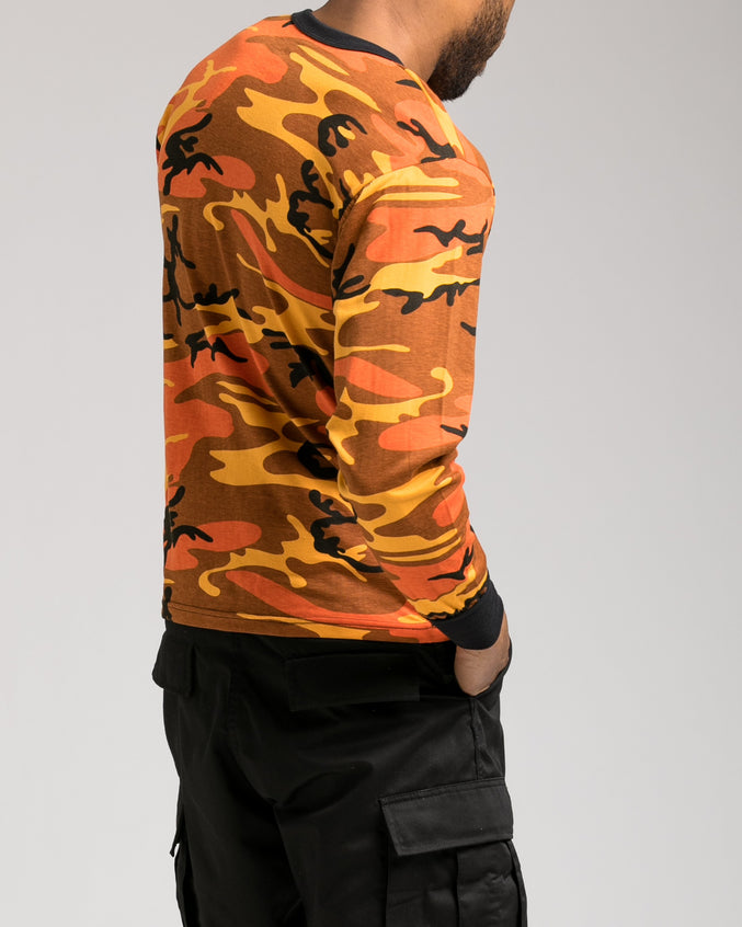 Color Camo Long Sleeve Tee - Color: Savage Orange Camo | Orange
