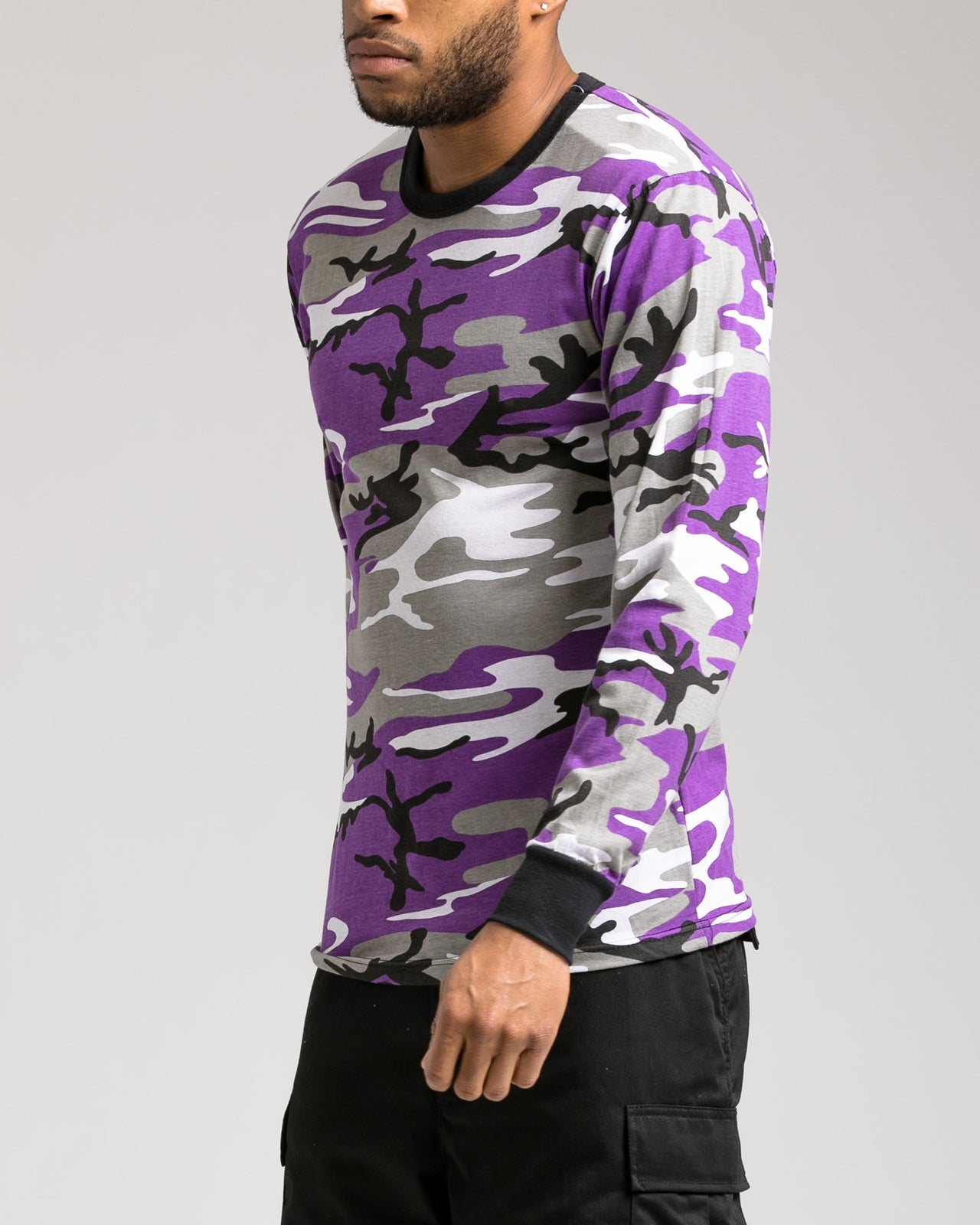 Color Camo Long Sleeve Tee - Color: Ultra Violet Camo | Purple