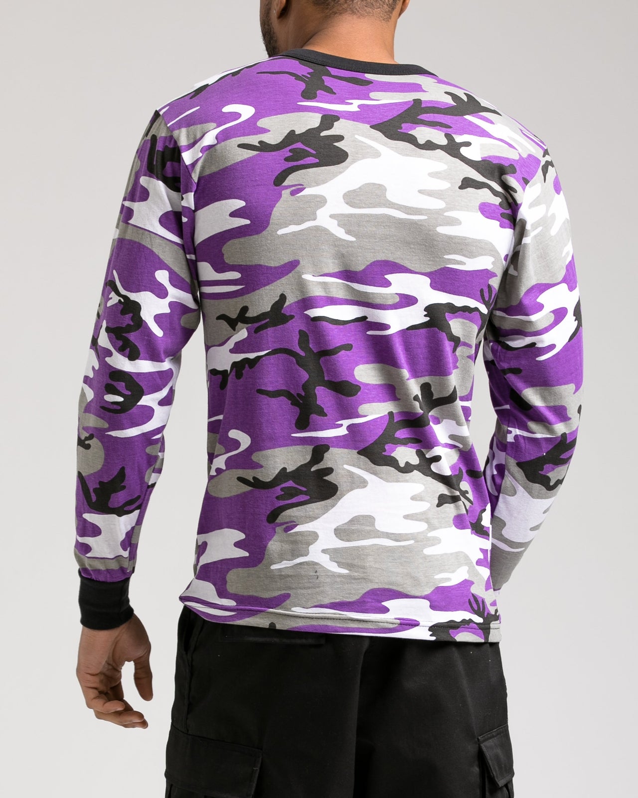 Color Camo Long Sleeve Tee - Color: Ultra Violet Camo | Purple