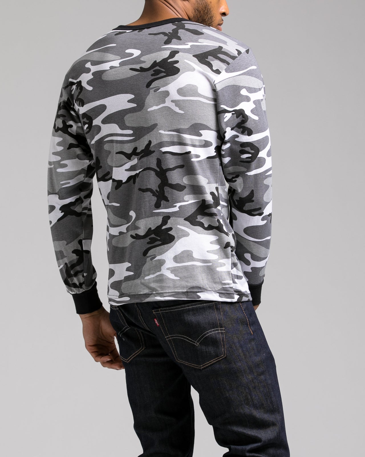 Color Camo Long Sleeve Tee - Color: City Camo | Grey