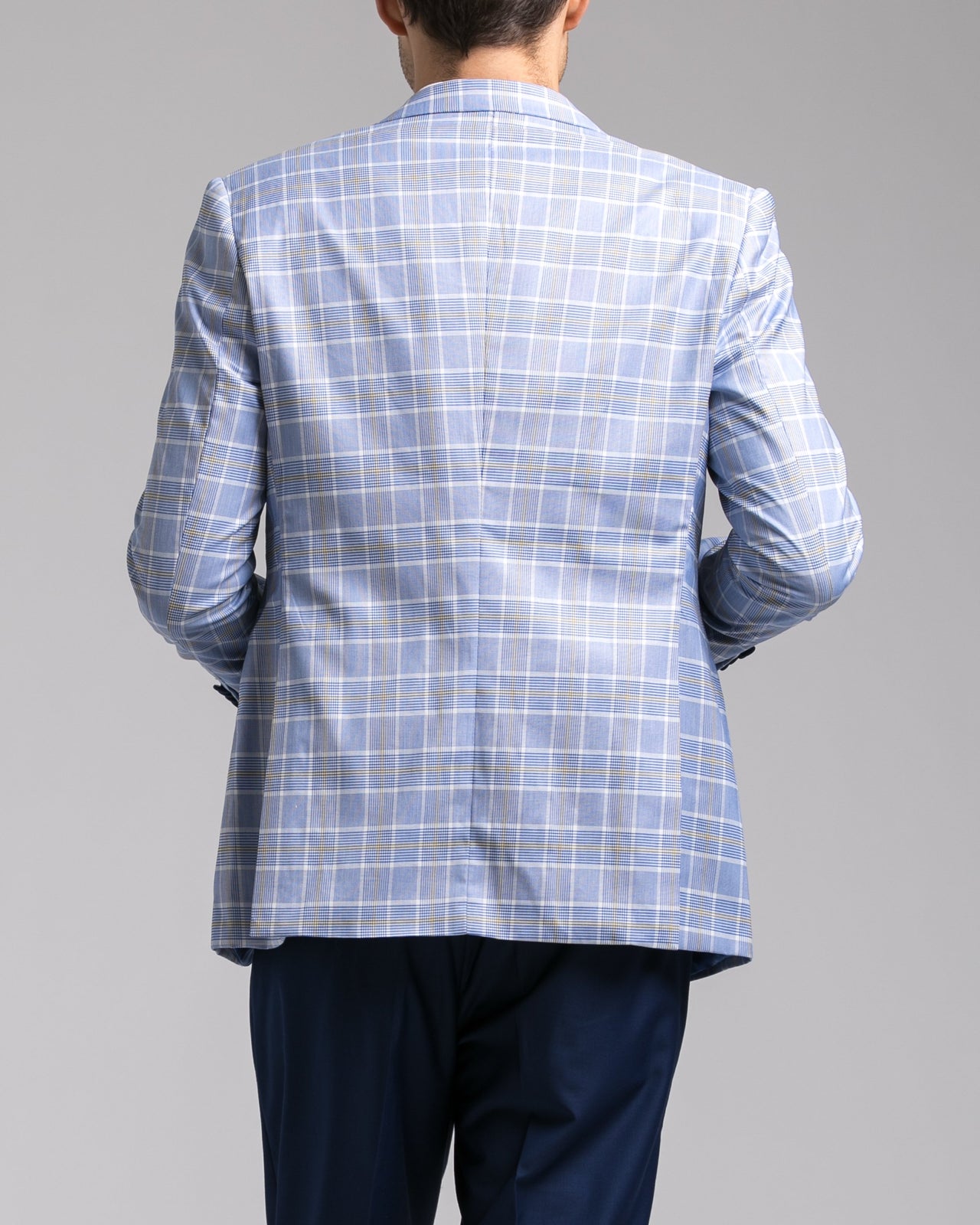Dorsia Jacket - Color: Blue/White/Grey Plaid | Blue