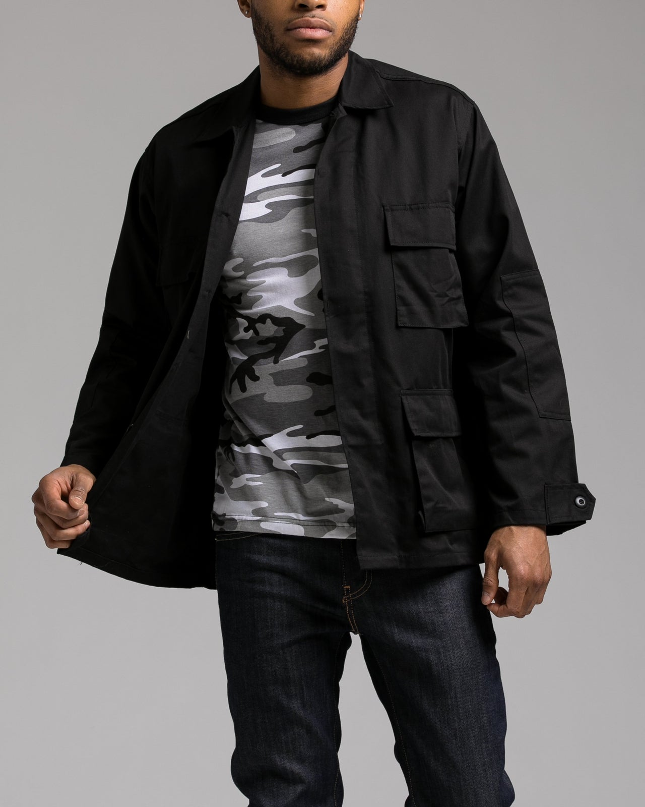 B.D.U. Shirt Jacket - Color: Black | Black