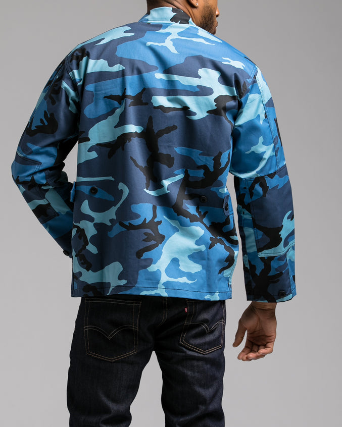 B.D.U. Shirt Jacket - Color: Sky Blue Camo | Blue