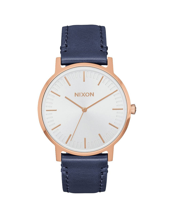 Porter 35 Leather - Color: ROSE GOLD / NAVY / WHITE | Blue