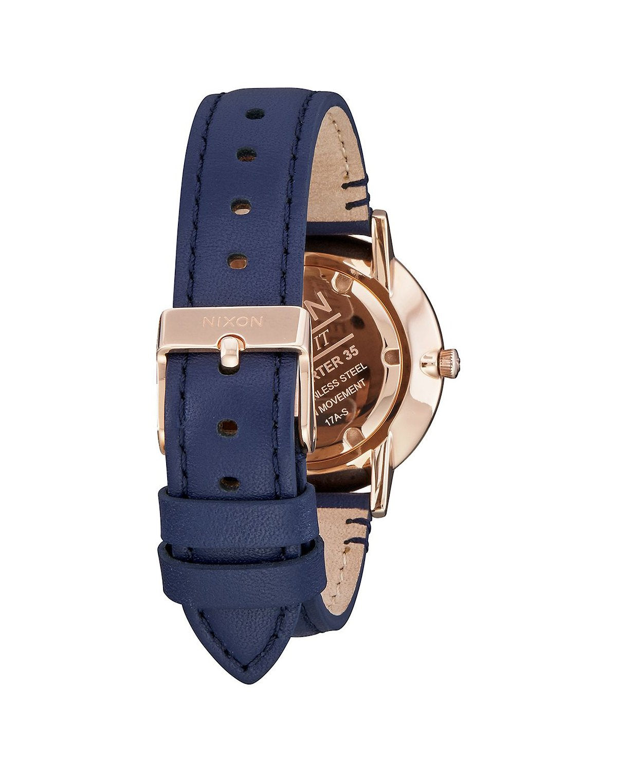 Porter 35 Leather - Color: ROSE GOLD / NAVY / WHITE | Blue