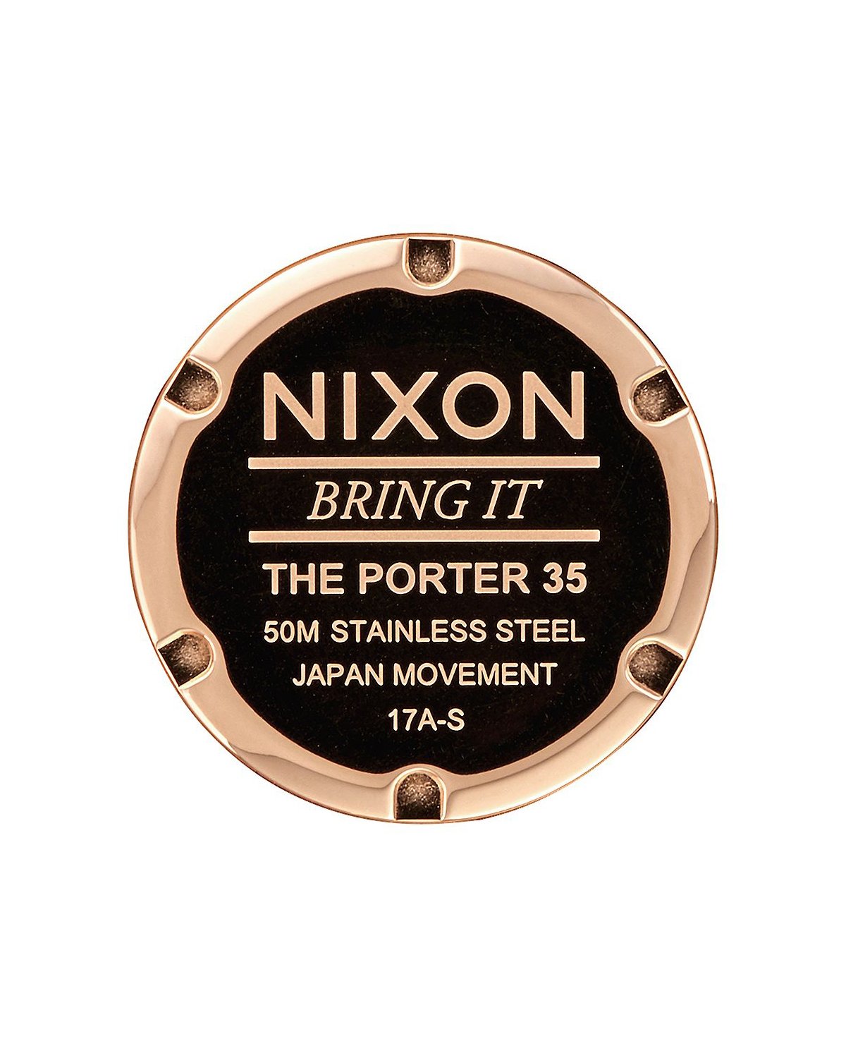 Porter 35 Leather - Color: ROSE GOLD / NAVY / WHITE | Blue