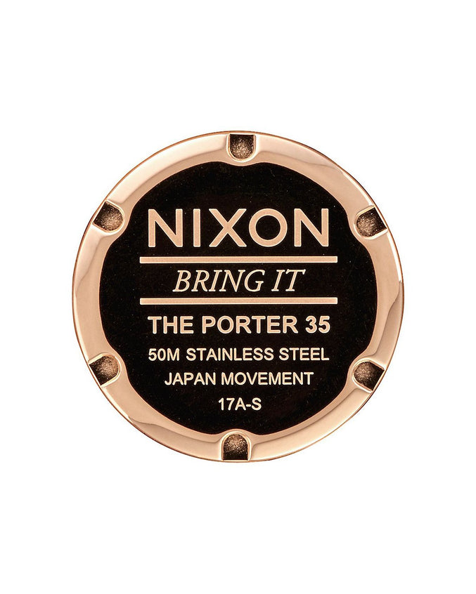 Porter 35 Leather - Color: ROSE GOLD / NAVY / WHITE | Blue