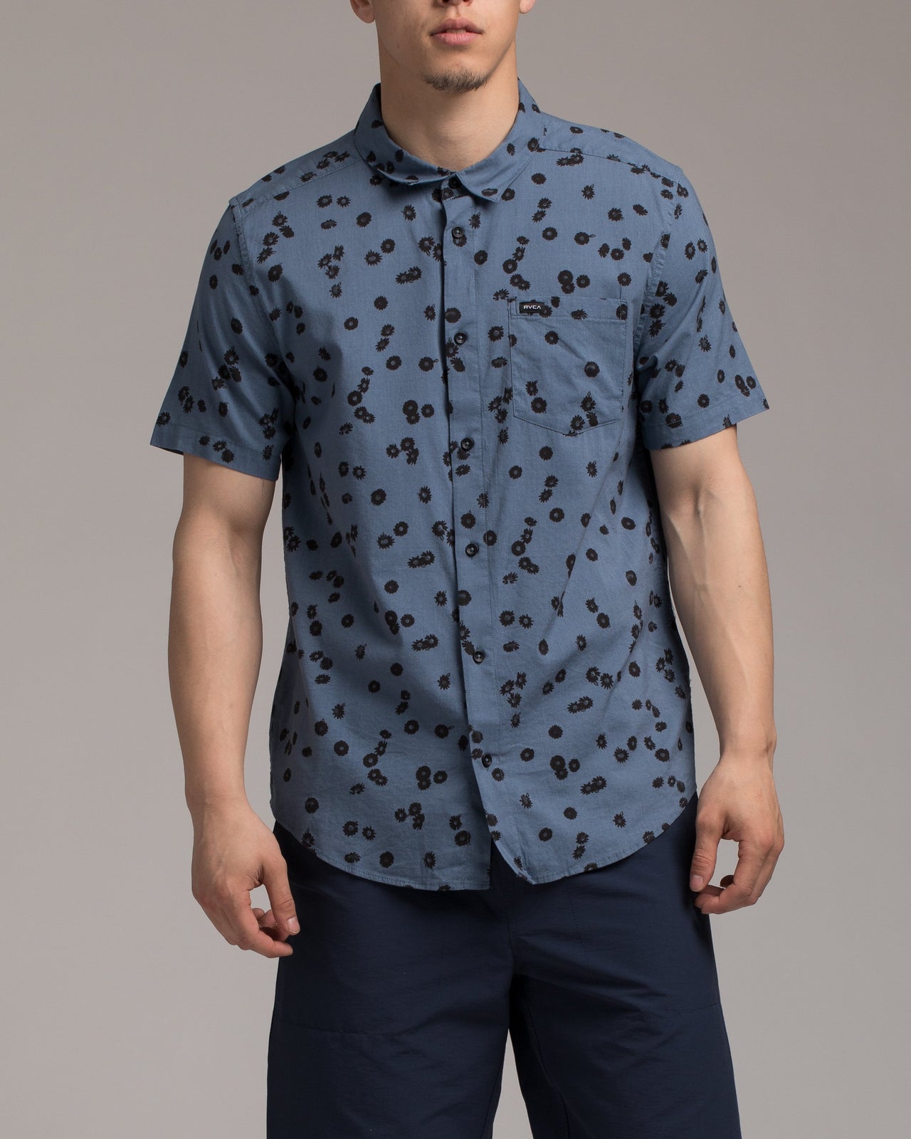 OD Floral Shirt - Color: BLUE SLATE | Blue