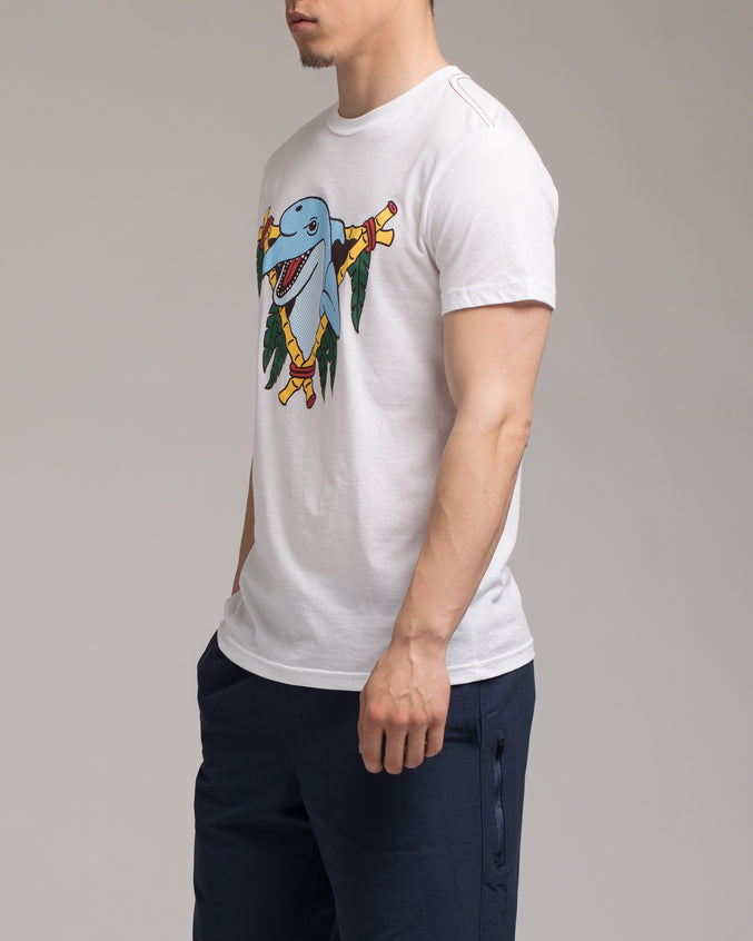 Dolphin Club Tee - Color: Antique White | White