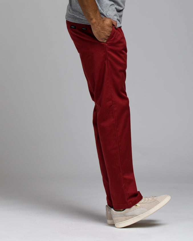 Week End Stretch Pant - Color: Rosewood | Red