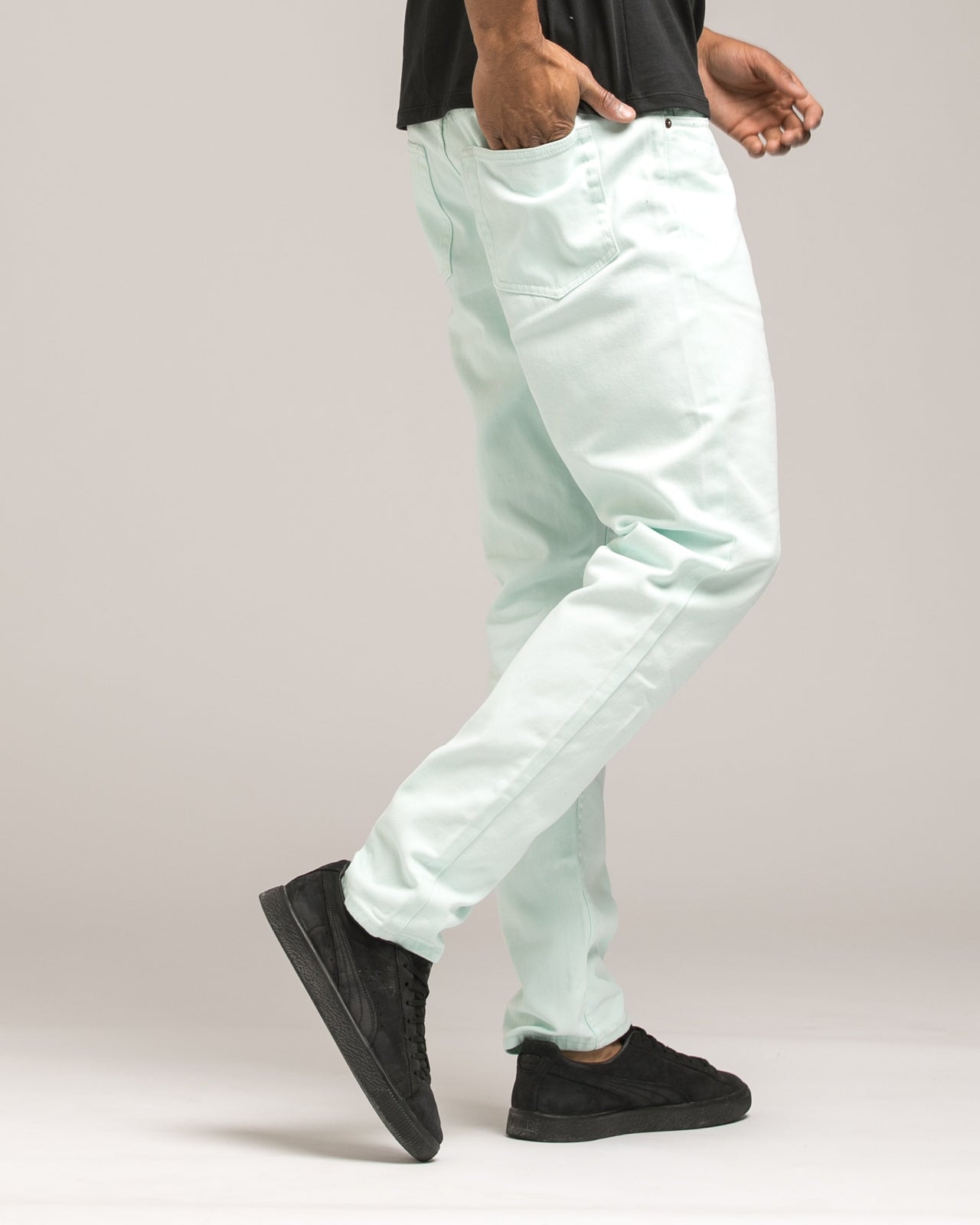Garment Dye Taper Denim - Color: Mint | Green