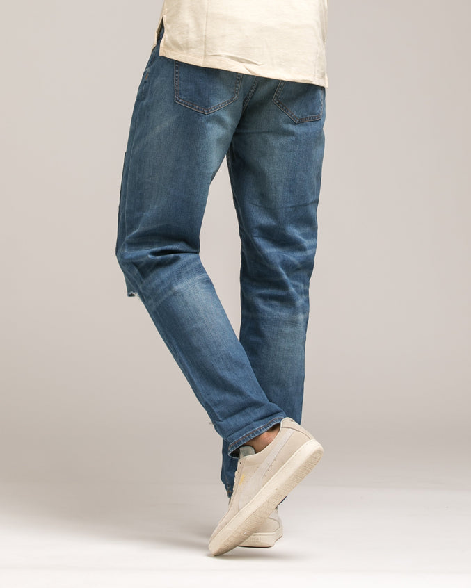Tapered Stretch Denim - Color: Vintage Wash | Blue