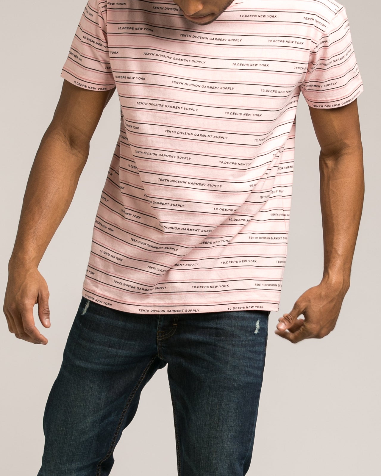 Garment Supply Stripe Tee - Color: Pink | Pink