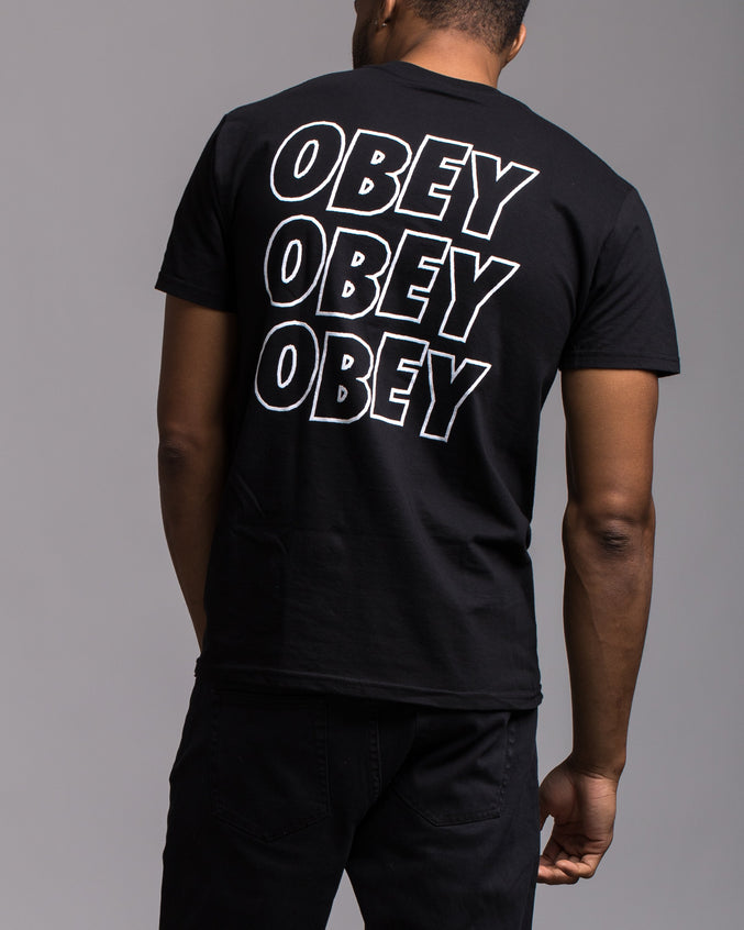 Obey Jumble Lo Fi Tee - Color: Black | Black