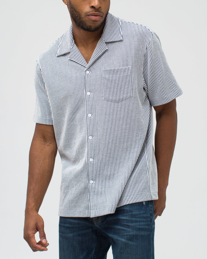 Jacquard Stripe Camp Shirt