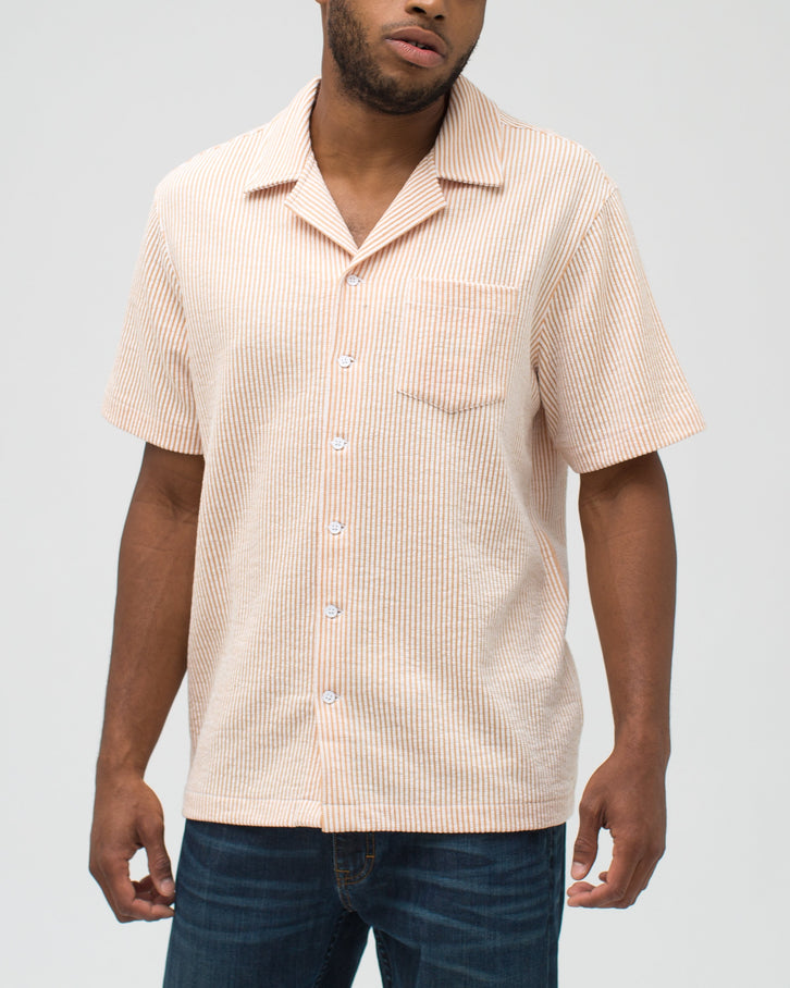 Jacquard Stripe Camp Shirt