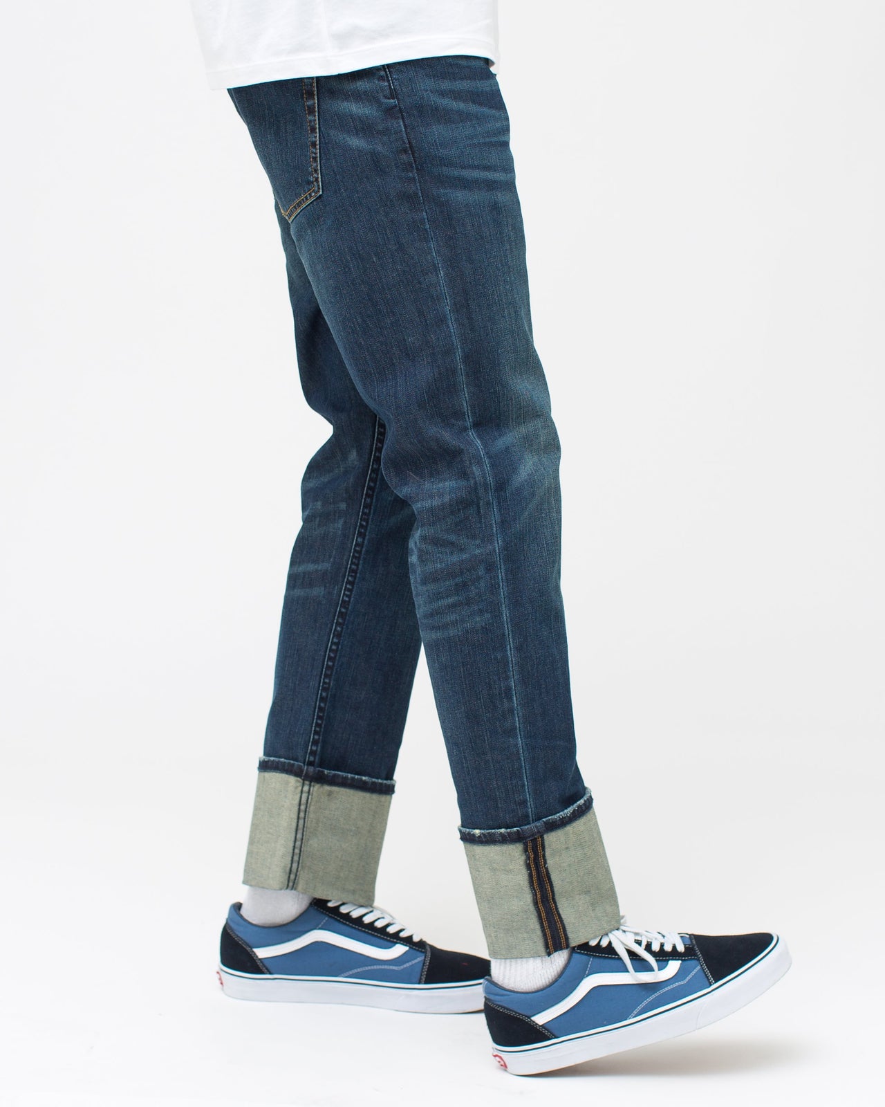 Cuffed Denim Pant - Color: Classic Dark | Blue
