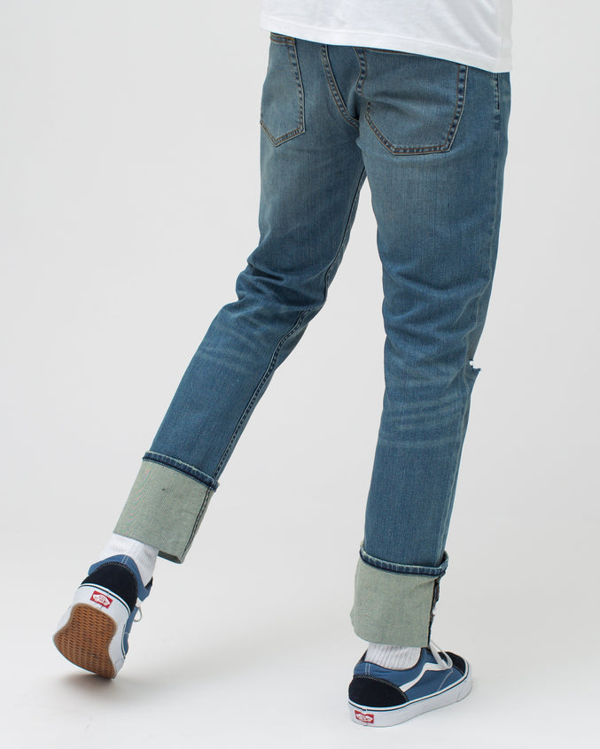 Cuffed Denim Pant - Color: Vintage Blue | Blue
