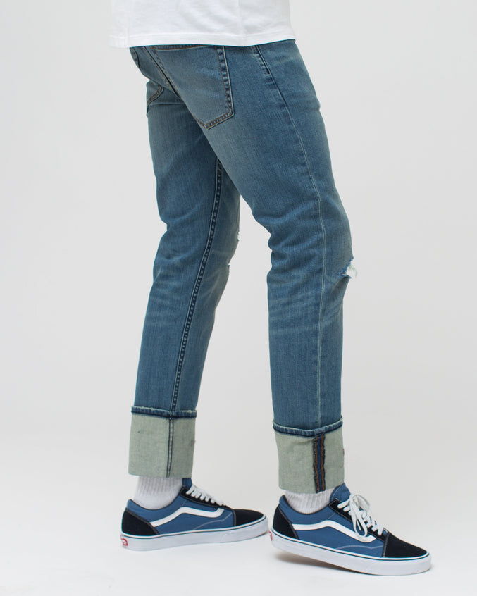 Cuffed Denim Pant - Color: Vintage Blue | Blue