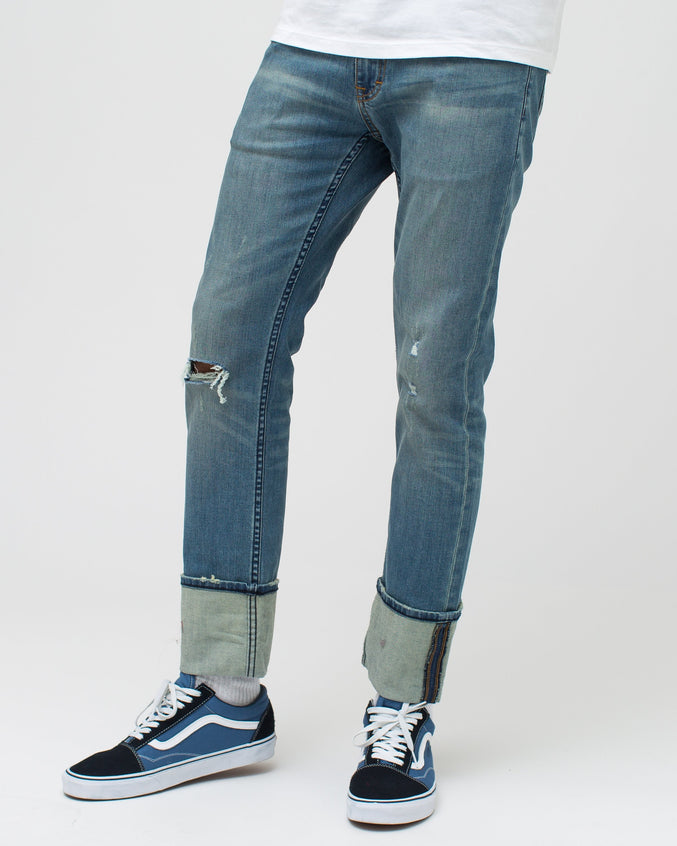 Cuffed Denim Pant - Color: Vintage Blue | Blue