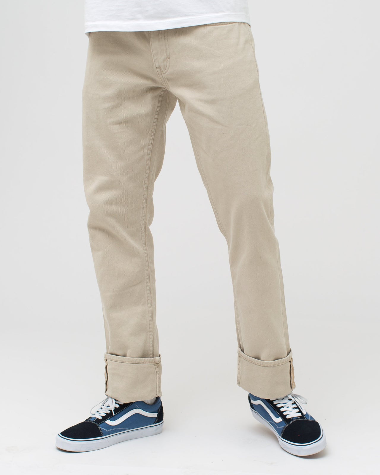 Cuffed Denim Pant - Color: Natural | Beige