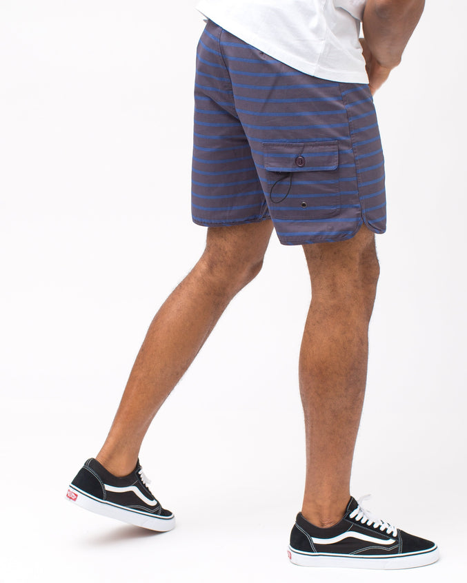 Cut Out Stripes Trunk - Color: Black/Indigo Stripe | Black
