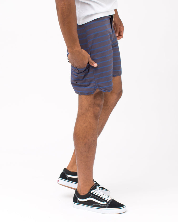 Cut Out Stripes Trunk - Color: Black/Indigo Stripe | Black