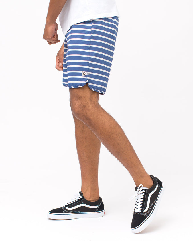 Cut Out Stripe Trunks - Color: Navy/Fog Stripe | Blue