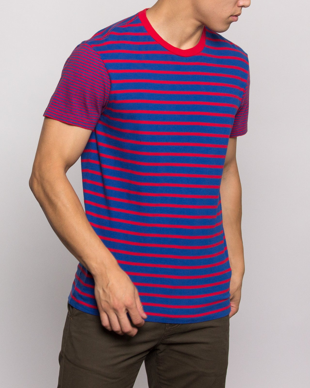 Crazy Stripe Tee - Color: True Blue/Red | Blue