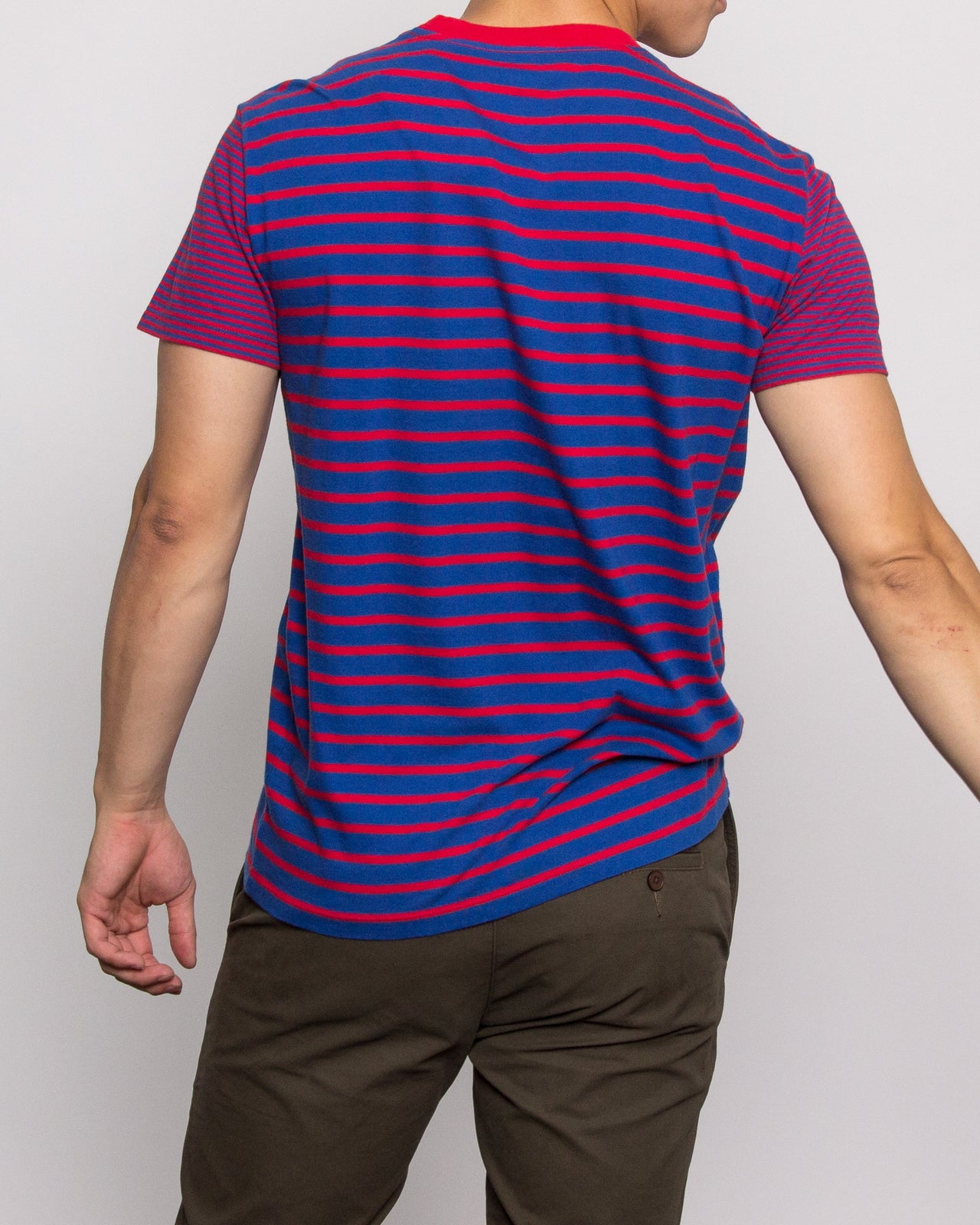 Crazy Stripe Tee - Color: True Blue/Red | Blue
