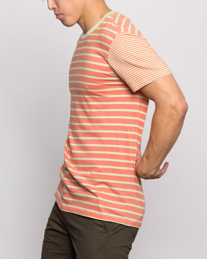 Crazy Stripe Tee - Color: Avocado/Crabapple | Green