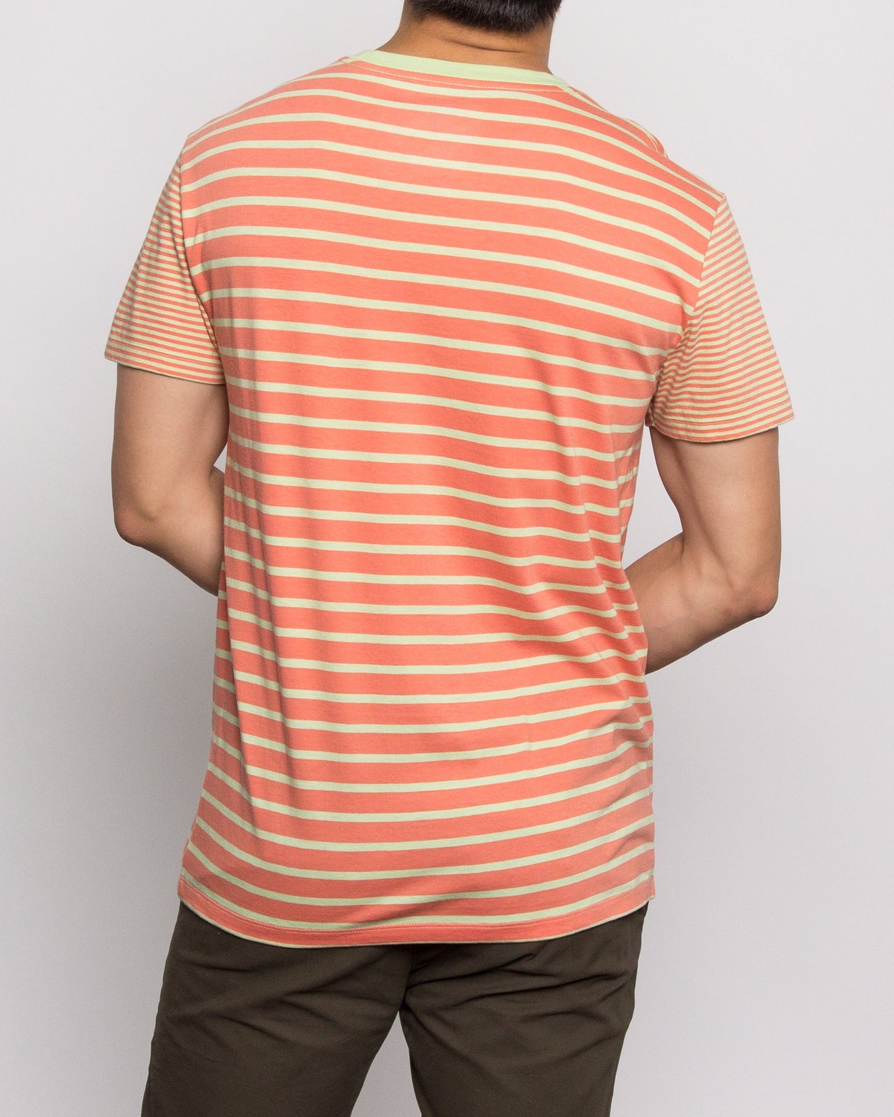 Crazy Stripe Tee - Color: Avocado/Crabapple | Green