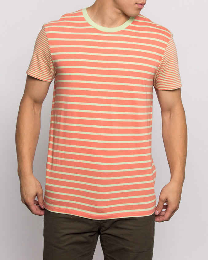 Crazy Stripe Tee - Color: Avocado/Crabapple | Green
