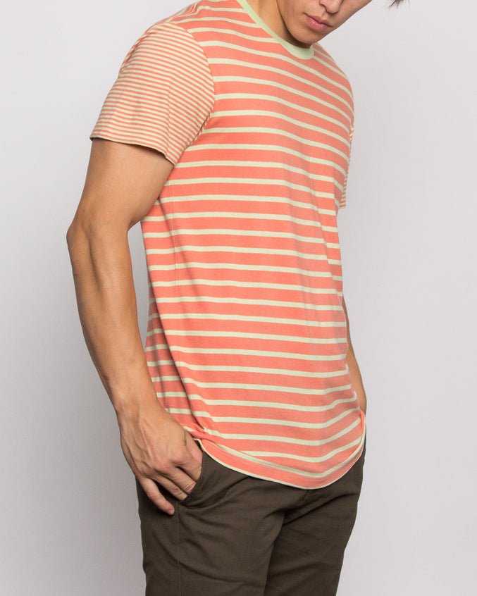 Crazy Stripe Tee - Color: Avocado/Crabapple | Green