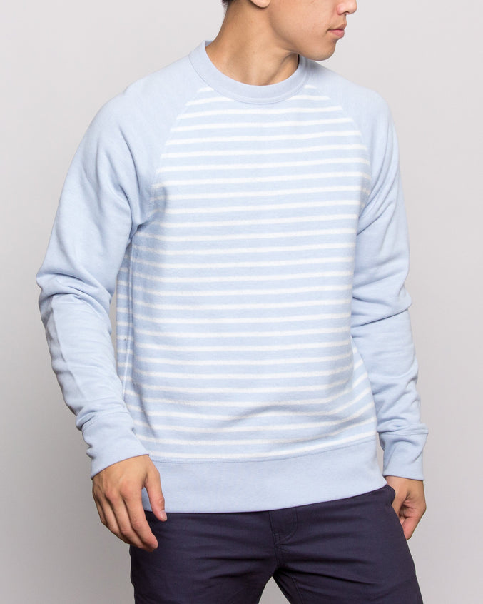 Reverse Stripe Sweatshirt - Color: Skyway | Blue