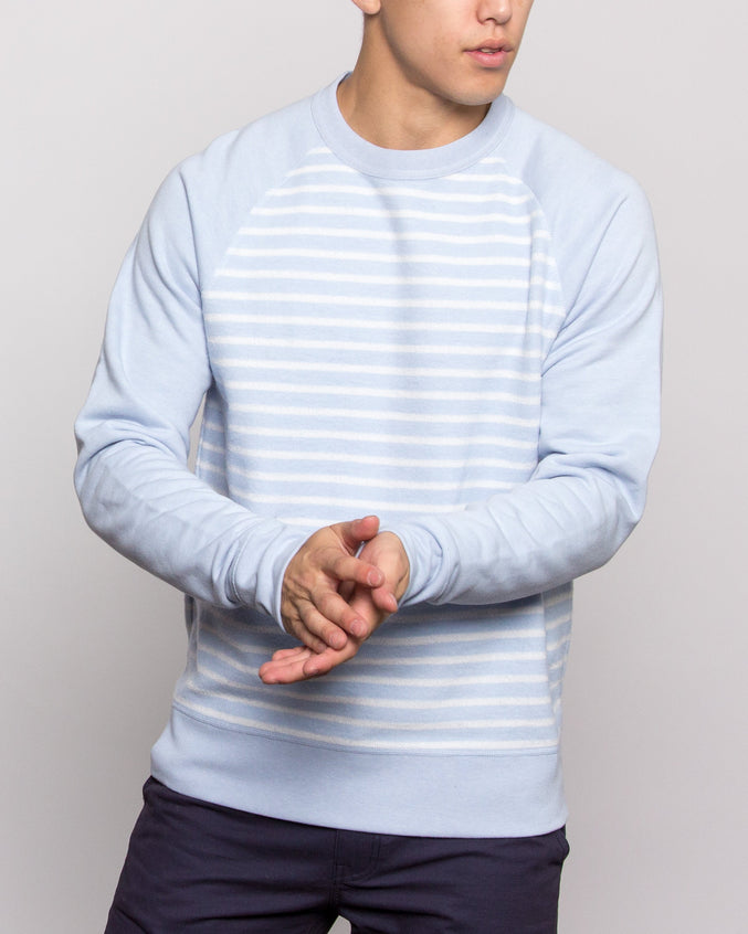 Reverse Stripe Sweatshirt - Color: Skyway | Blue