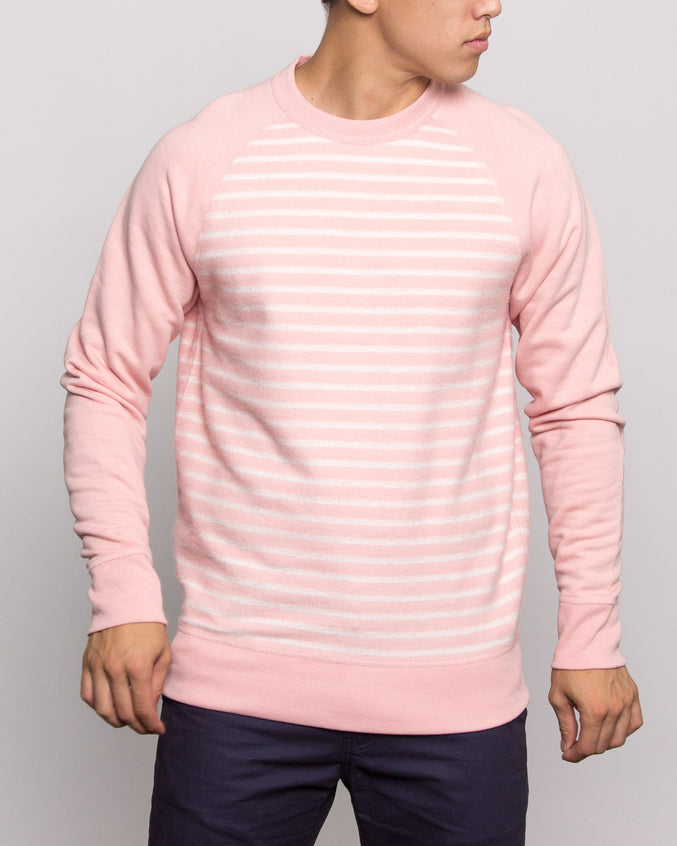 Reverse Stripe Sweatshirt - Color: Silver Pink | Pink