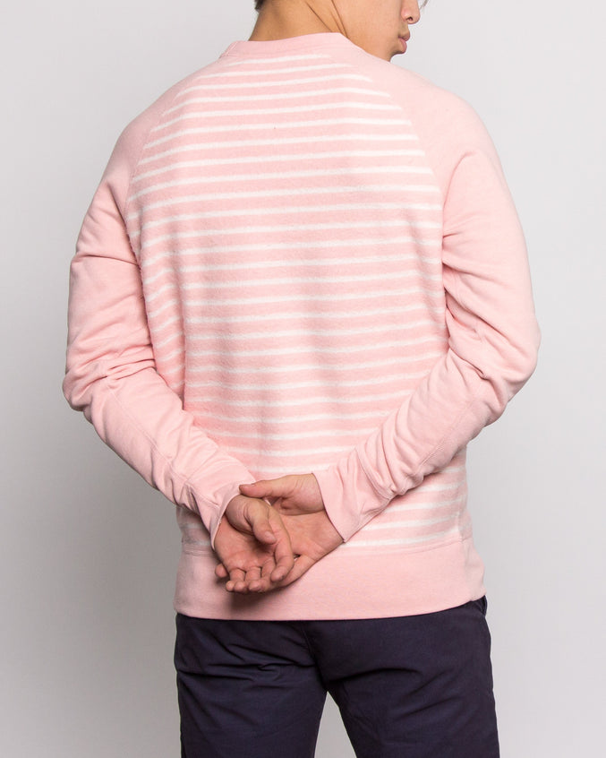 Reverse Stripe Sweatshirt - Color: Silver Pink | Pink